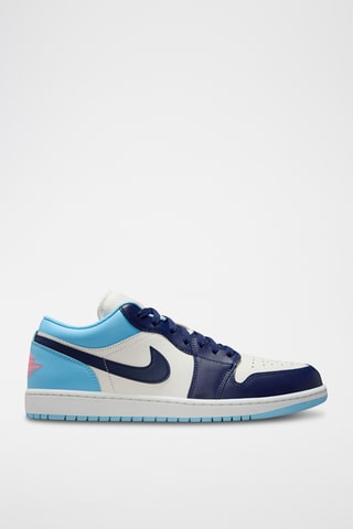 Air Jordan 1 Low en cuir - Blanc et bleu