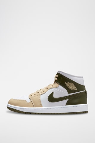 Baskets montantes en cuir - Beige et vert foncé - Jordan