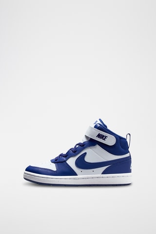 Nike Court Borough Mid 2 en cuir - Blanc et bleu nuit