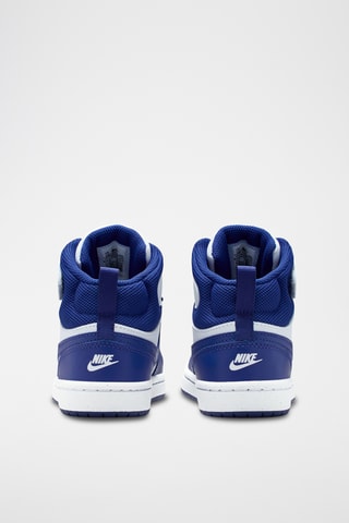 Nike Court Borough Mid 2 en cuir - Blanc et bleu nuit