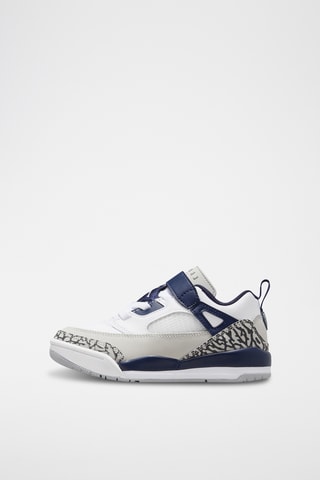 Jordan Spizike Low en cuir - Blanc et bleu marine