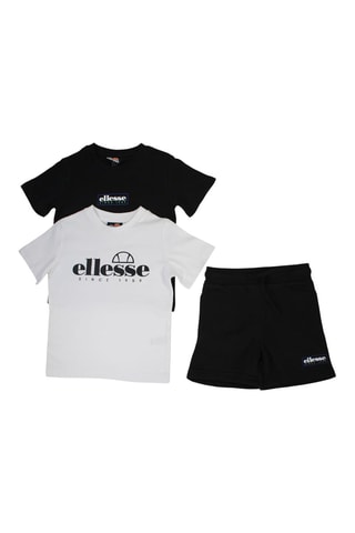 Set van 2 T-shirts en Short - Wit en Zwart Ellesse - Zwart en wit