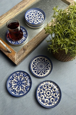 6 platillos de porcelana - 10 x 10 x 1,5 cm