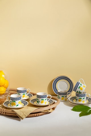 Juego de café de porcelana - 6 personas