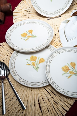 6 platos de postre de porcelana - 21 cm