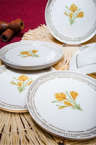 6 platos de postre de porcelana - 21 cm