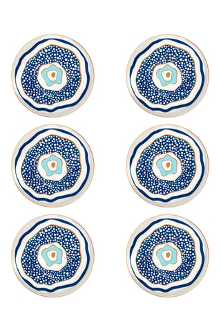 6 platos de postre de porcelana - 21 cm