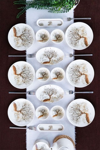 Vajilla de porcelana para el desayuno - 20 piezas