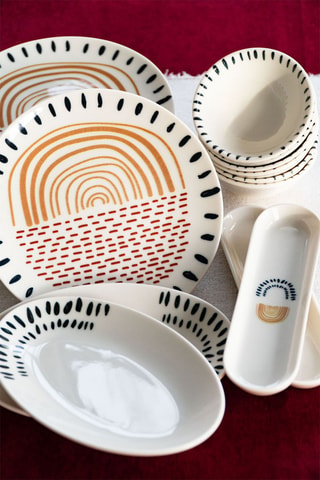 Vajilla de porcelana para el desayuno - 16 piezas