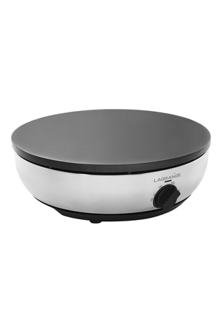 Crêpière Pro en acier inoxydable avec spatule en bois - 3000 W
