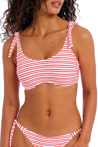 Sujetador de bikini New Shores - Blanco y rojo - Freya Swim