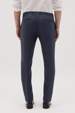 Pantalón chino de lino - Azul