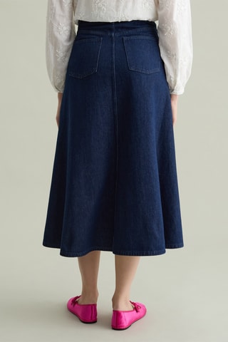 Falda midi vaquera - Azul