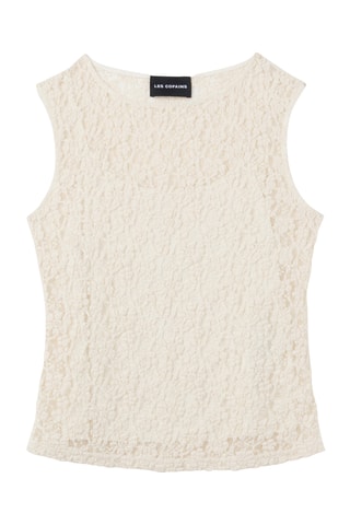 Top de encaje - Blanco