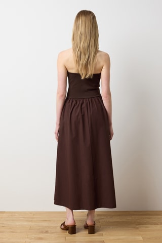 Vestido bustier - Marrón
