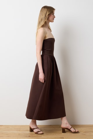 Vestido bustier - Marrón