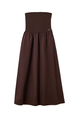 Vestido bustier - Marrón