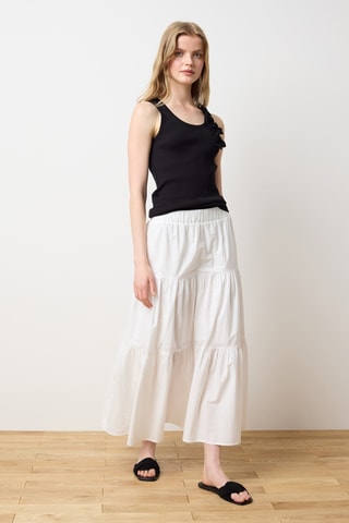 Falda midi - Blanco