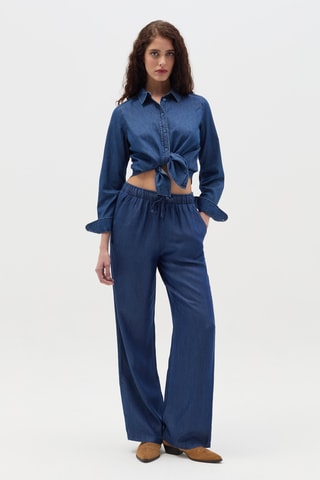 Pantalón wide leg - Azul
