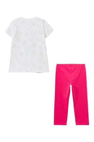 Camiseta y pantalón Princesa Peach Super Mario - Blanco, amarillo, rosa y verde