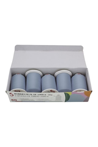 5 rocchetti di filo - 1000 m - Azzurro