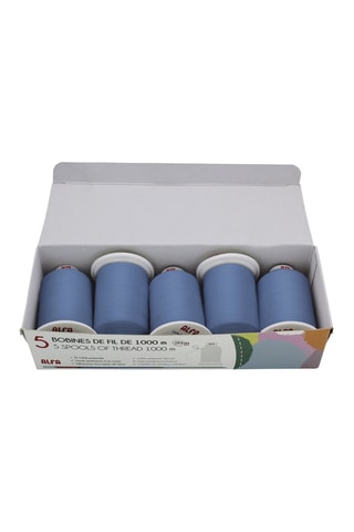 5 rocchetti di filo - 1000 m - Azzurro