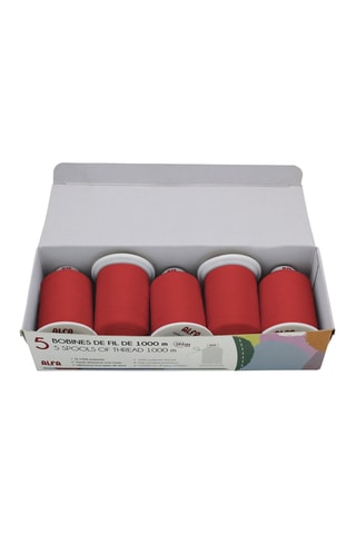 5 rocchetti di filo - 1000 m - Rosso acceso