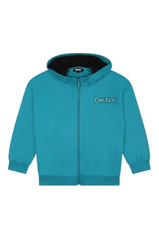 Felpa con cappuccio - Turchese - DKNY