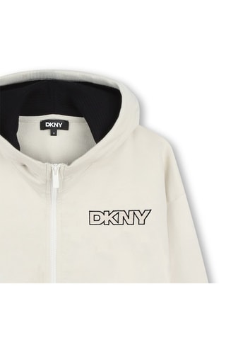 Felpa con cappuccio - Panna - DKNY