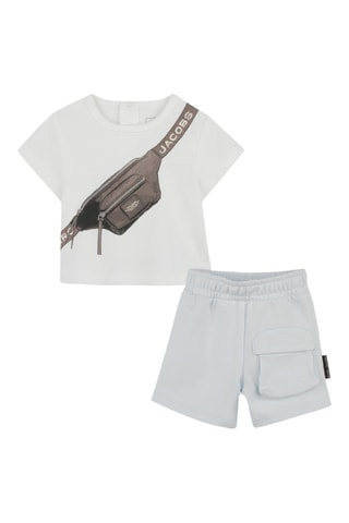 T-shirt e shorts - Bianco e celeste - Marc Jacobs