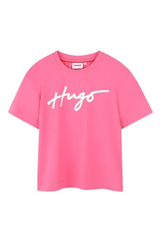 T-shirt in cotone bio - Rosa - Hugo