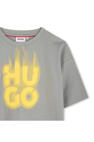T-shirt in cotone bio - Grigio - Hugo