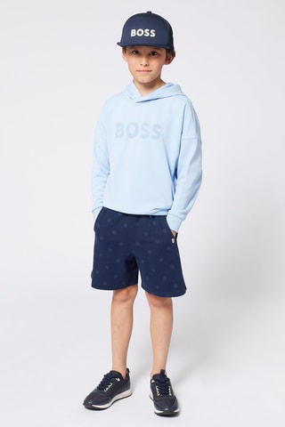Felpa con cappuccio - Celeste - Boss