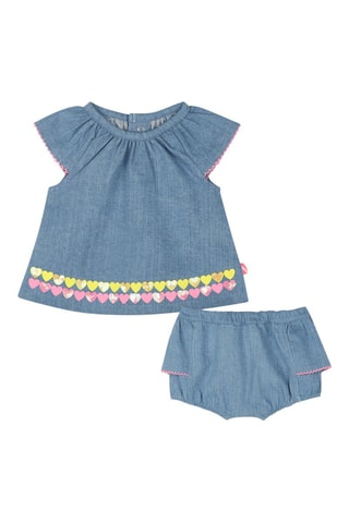 Blusa e bloomer in jeans - Cobalto