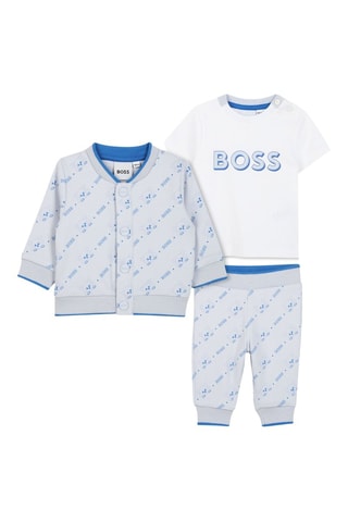 Set 3 pezzi in cotone bio - Celeste - Boss