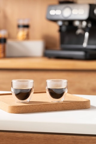 2 vasos de pared doble de vidrio de borosilicato soplado de manera tradicional Pavina - 8 cl
