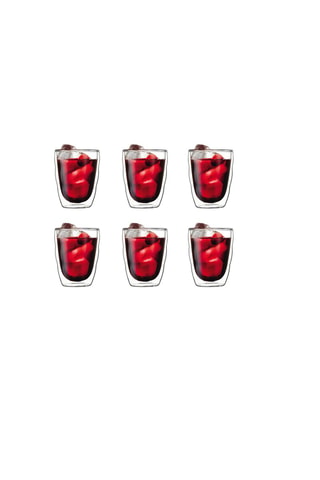 6 vasos Pilatus de pared doble de vidrio de borosilicato - 
35 cl