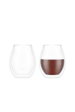 2 copas de vino de pared doble de vidrio de borosilicato - 0,45 l