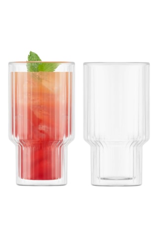 2 Dubbelwandige Borosilicaatglazen en Silcione Glazen Navalia - 25 cl
