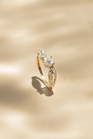 Solitario Eclat Joli - Oro amarillo y diamantes