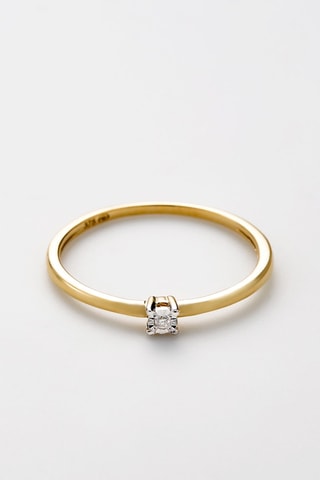 Solitario Pure - - Oro amarillo y diamante