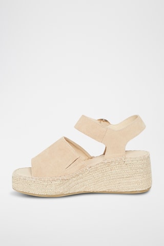 Nubuck Sandalen met Sleehak Nausica - Beige