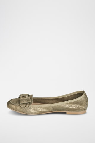 Leren Ballerina’s Veron - Kaki