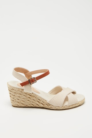 Sandalen met Sleehak - Lichtbeige