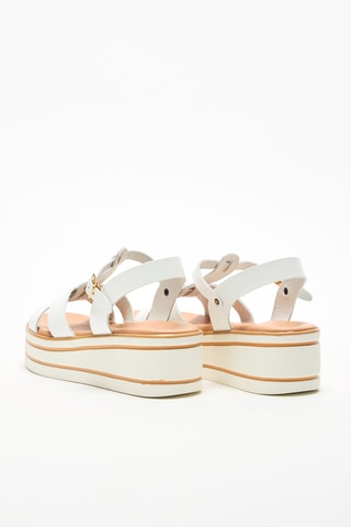 Leren Platform Sandalen - Wit