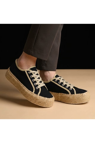Leren Platform Sneakers André - Zwart