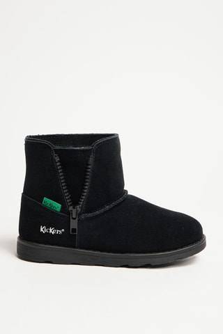 Gevoerde Nubuck Enkellaarzen - Zwart