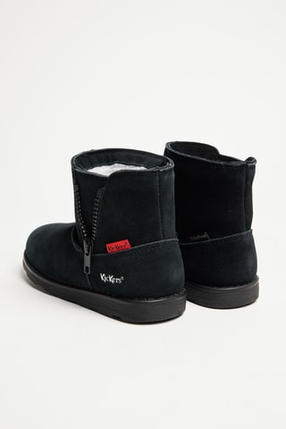 Gevoerde Nubuck Enkellaarzen - Zwart