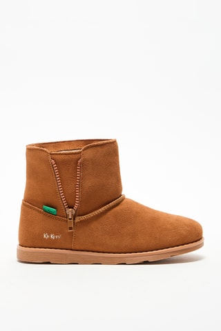 Gevoerde Nubuck Enkellaarzen - Camel