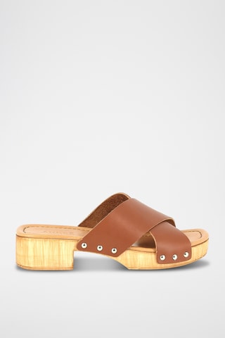 Leren Muiltjes Veron - Camel